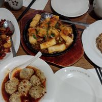 Our spread, including traditional Chinese tea at Tofu Vegan - Islington in North London
