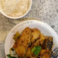 Fried fish at Tofu Vegan - Islington in North London