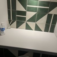 pretty tile in bathroom   at Tofu Vegan - Islington in North London