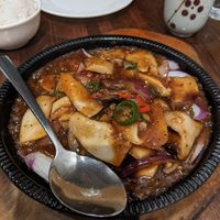 Mushrooms in black pepper sauce at Tofu Vegan - Islington in North London