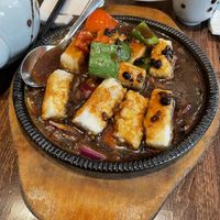 Sizzling tofu in black bean sauce  at Tofu Vegan - Islington in North London