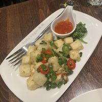 Deep fried tofu with salt and Sichuan pepper  at Tofu Vegan - Islington in North London
