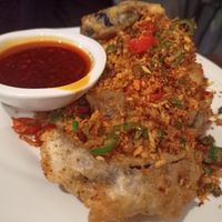 Fried eggplants at Tofu Vegan - Islington in North London