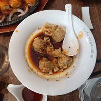 Spicy dumplings at Tofu Vegan - Islington in North London