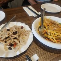 Lotus root and cold sweet potato noodles at Tofu Vegan - Islington in North London