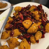Chongquing Chicken with Fragrant Chillies at Tofu Vegan - Islington in North London