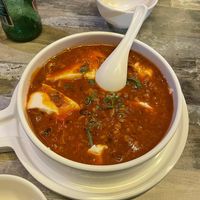 Silken tofu in spicy sauce at Tofu Vegan - Islington in North London