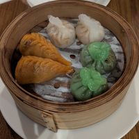 Mixed dim sum. The slimy texture was a surprise, but the fillings were yummy (didn't care about the sliminess after the first one!). at Tofu Vegan - Islington in North London