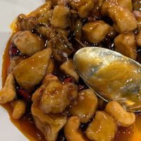Gong Bao King O'ster mushrooms with cashews. Our favourite dish - incredible. at Tofu Vegan - Islington in North London
