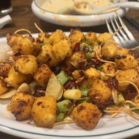 Fried tofu and sweet potato  at Tofu Vegan - Islington in North London