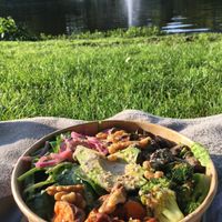 Warm mushroom bowl. Looks nice! at Oliver Green - West in Amsterdam