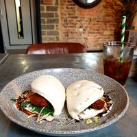 Bao buns and Karma Cola. at Powerplant in North West London