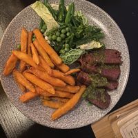 Redefine meat Steak and sweet potato fries  at Powerplant in North West London