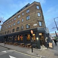 Outside seating and hotel upstairs  #Veganuary at Powerplant in North West London