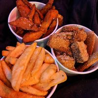 Trio of fries. at Grill'd Fairfield in Fairfield