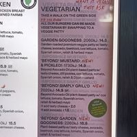 Veggie menu at Grill'd in Ringwood
