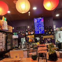 Counter where you order   at Wizard Burger in Albany