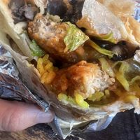 Buffalo Chick’n burrito  at Wizard Burger in Albany