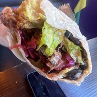 Space Cowboy- bbq jackfruit burrito   at Wizard Burger in Albany