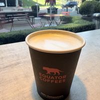 Oat milk latte w/orange spice   at Equator Coffees in Larkspur
