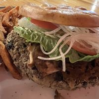 Black Bean and Lentil burger   at The Chop Shop in Butler