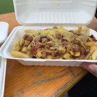 Chilli loaded fries with vegan cheese at The Bathing Hut in St Leonards