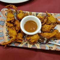 Onion pakora at Curcumaa in Gran Canaria