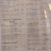 Menu as of February 2025 at Curcumaa in Gran Canaria