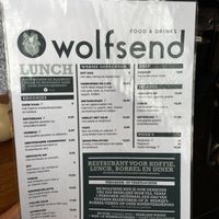 Menu   at Wolfsend in Zaandijk