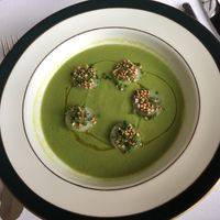 Pea Veloute  at The Clunie Dining Room in Ballater