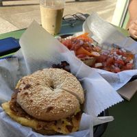 Pastrami Bagel & Lox Bagel  at Take Two Cafe in Schenectady
