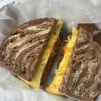 Pastrami breakfast sandwich   at Take Two Cafe in Schenectady