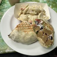 Jerk chicken wrap and Mac salad so delicious!   at Take Two Cafe in Schenectady
