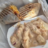 Mac wrap and side at Take Two Cafe in Schenectady