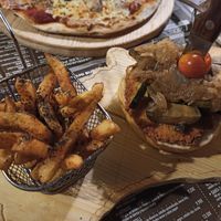 Turqueta burger + chips at Temptations in Menorca