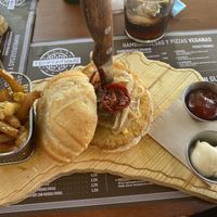 Hamburguesa vegetariana at Temptations in Menorca