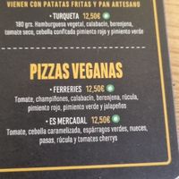 Vegan options on menu at Temptations in Menorca