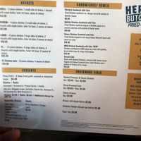 Menu as of 1/16/22 #Veganuary at Herbie Butcher's Fried Chicken in Minneapolis