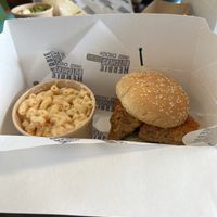 Blue Fire Chicken Sandwich and Mac n Cheese 😍  at Herbie Butcher's Fried Chicken in Minneapolis