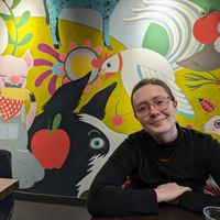 Colorful mural inside! at Herbie Butcher's Fried Chicken in Minneapolis