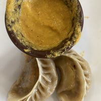 Vegan momos with tasty sauce   at Durbar Nepalese and Indian Bistro in Cheyenne