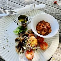 1/2 size serve of Oodies big breakfast  at Oodies Cafe in Bundaberg