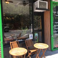 Outdoor seating at Tropic Berry. at Tropic Berry Cafe in New York City