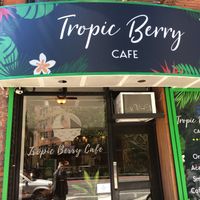 Front sign. at Tropic Berry Cafe in New York City