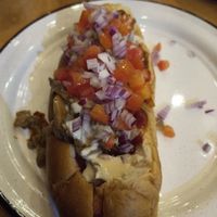 Hotdog vegano at Perro Rojo in Guadalajara