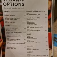 Menu at Phat Boy in Brisbane