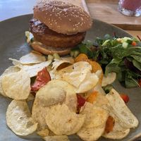 Vegan burger: quite tasty, but lacked veggies in the burger stack.  at Blossom in Leiden