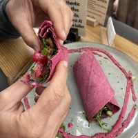 Marinated tempeh wrap  at Blossom in Leiden