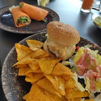 Vegan burger and tempeh wrap at Blossom in Leiden
