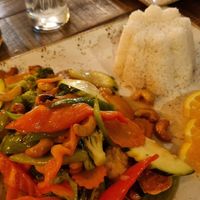 Cashew Nut w/ Tofu & Vegetables (veganized) - soo good! at Aroi Thai in Vienna